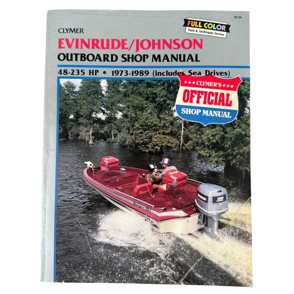 Clymer Evinrude Johnson Outboard Shop Manual 48-235 HP 1973-1989 B736 USA